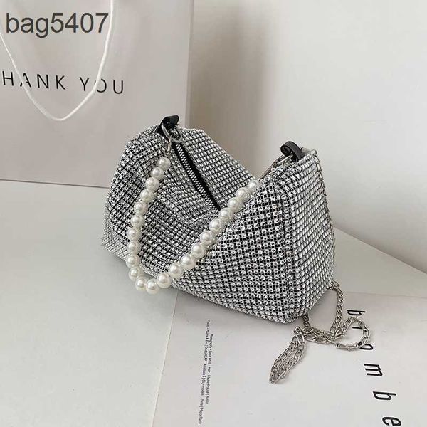 

2023 fashion diamond bag 80% discount wholesale and retail wanghong foreign style king summer version one shoulder chain simple sequin pearl