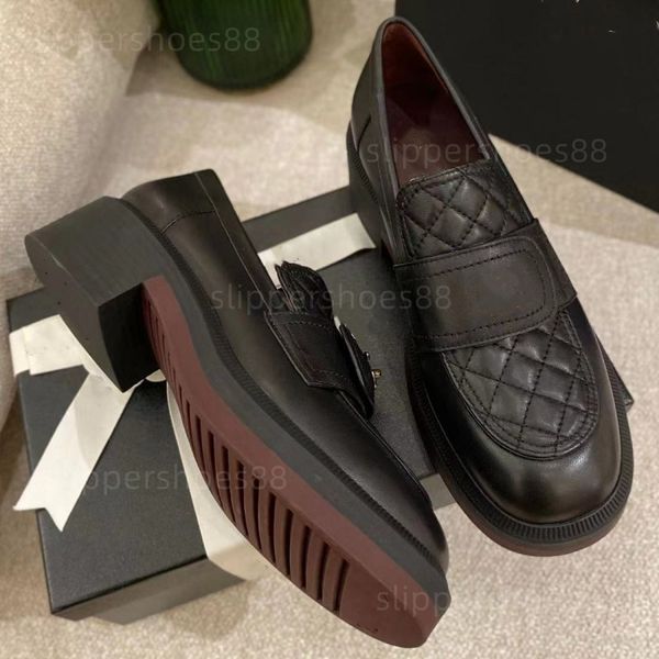 

designer loafers dress shoes chunky loafer women slip on moccasins platform quilted leather mules patent casual shoe white pink flatform bal, Black