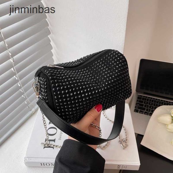 

2023 new drill bag 80% discount wholesale and retail texture rhintone small fashion simple cylinder foreign gas diamond inlaid portable msen