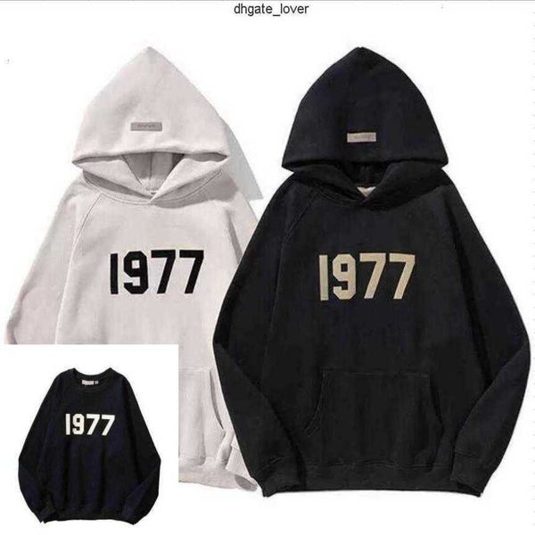 

high street couple men's hoodies sweatshirts designers hoodie essentials hooded for mens fog god of fear multi thread flocking 1977q0y5, Black