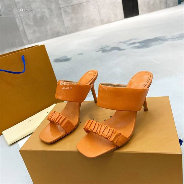 

luxury designer woman heels sandals louiseity leather women slide sandal platform slipper chunky heel height shoes embossed flip flops viuto, Black