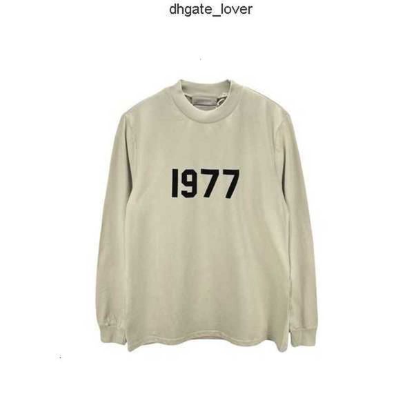 

loose designer men hoody essentials hoodies pullover sweatshirts fear god 1977 flocking digital long sleeve high bottom t-shirt4ge7, Black