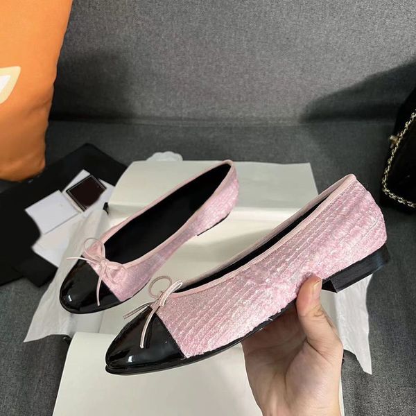 

wholesale ballet flat dress shoes genuine leather woman loafers casual shoe size 35-42 designer shoes wedding party designers luxury velvet, Black