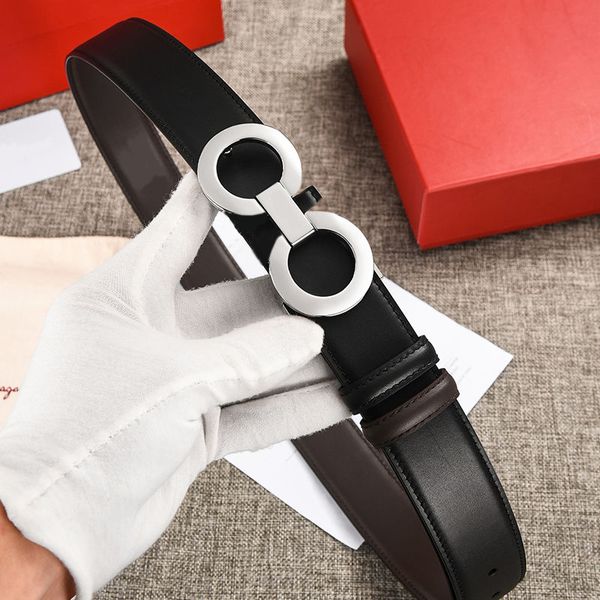

fashion luxury belt leather men belts retro ceinture metal smooth buckle classic letter waistbands women durable ornament black belts for me, Black;brown