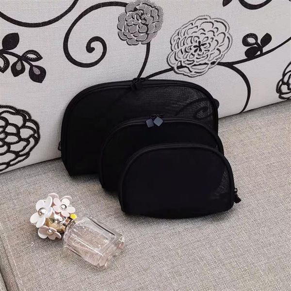 

women mesh fashion makeup case 3pcs set vanity cosmetic case makeup organizer bag toiletry clutch pouch boutique261c
