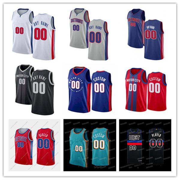 

custom jersey detroit men women youth pistons 2 cade cunningham 41 saddiq bey 35 marvin bagley iii 23 jaden ivey 0 jalen duren 7 killian hay, Black;red