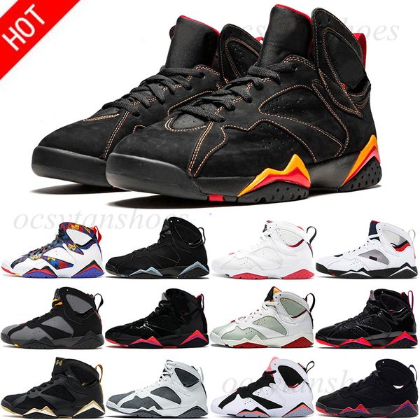 

2023 jumpman 7 7s mens basketball shoes men black gloss citrus patent leather paname z mist sport sneakers trainers size 7-13