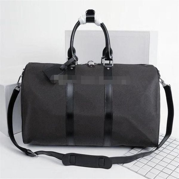 

2022 new fashion men women travel bag duffle bag leather luggage handbags large capacity sport bag 50cm with lock with serial numb196a