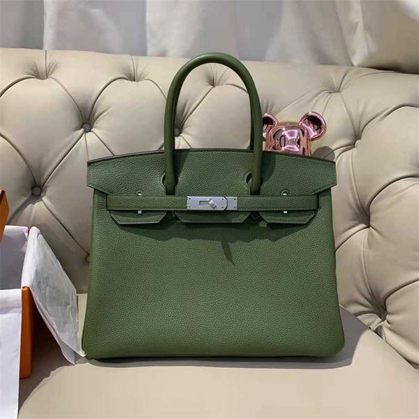

designer bags birkin herme handbags home h's handmade wax thread customized bag 30cm original calf togo skin v6 jungle green silver buc