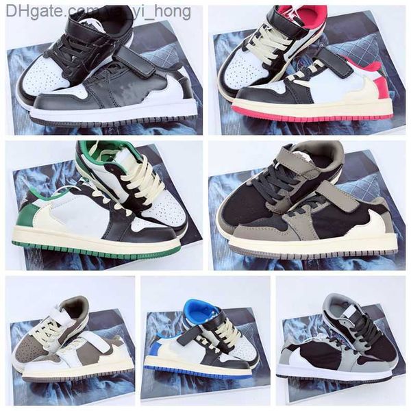 

children trainers infants 1s toddler kids 1 low opposite reverse basketball shoes kid athletic back hook blue red athletics shoes boys and y, Black