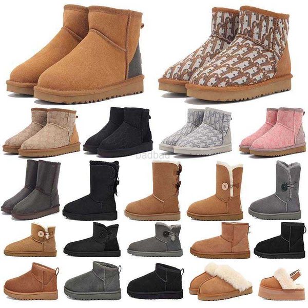 

winter snow boots black grey brown fashion classic ankle girls short boots shoes