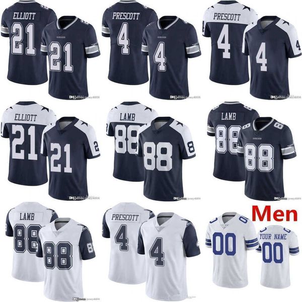 

custom football jerseys dallas''cowboys''men women youth 4 dak prescott 11 micah parsons 22 emmitt smith 88 ceedee lamb, Black;red