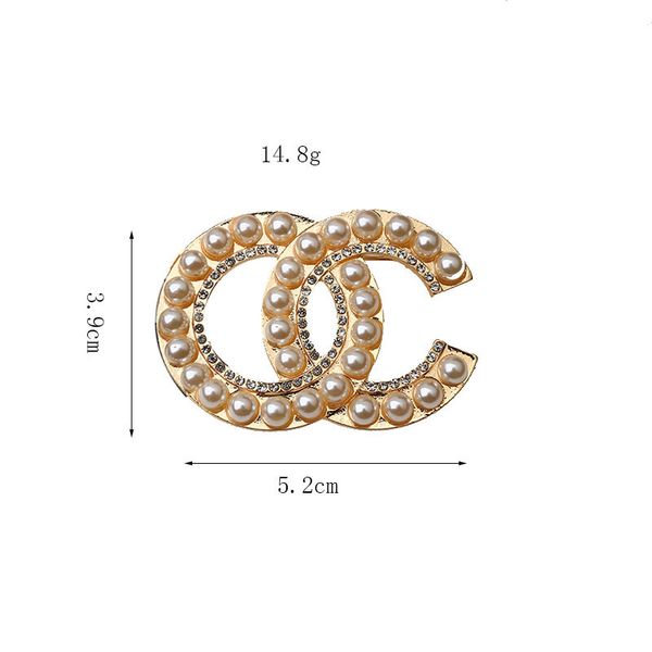 

luxury women designer brand letter brooches 18k gold plated inlay crystal rhinestone jewelry brooch charm pearl pin bride marry wedding part, Gray
