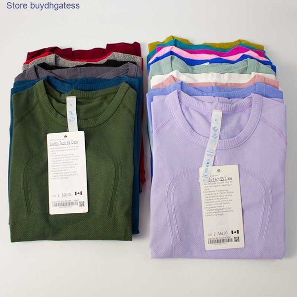 

vfie new trendy yoga brand lu's t shirts 2023 women's suit swiftly tech sports short sleeve moisture absorption and sweat wicking, White