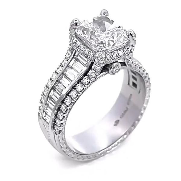 

choucong unique wedding rings luxury jewelry 925 sterling silver cushion shape white z cz diamond gemstones eternity party women engagement, Slivery;golden