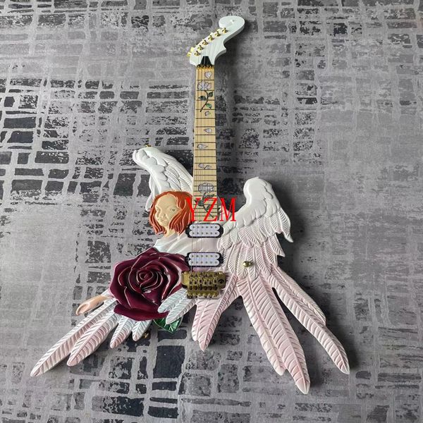 

purple pollen angel high end pickup six string electric guitar rock personality maple fingerboard