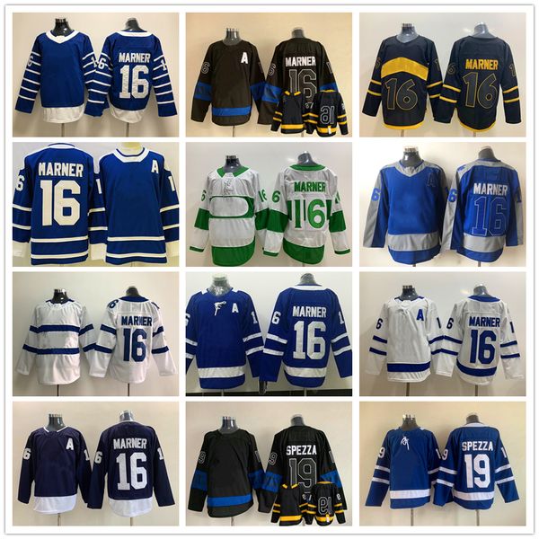 

movie college ice hockey wears jerseys stitched 16mitchellmarner 19jasonspezza 17wendelclark reverse retro men youth women blank jersey, Black