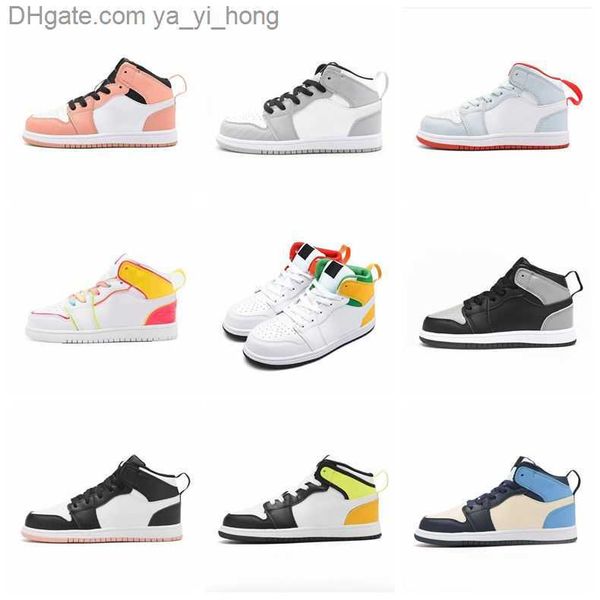 

2022 infant ts kids basketball shoes dark mocha trainers edge glow volt gold high light smoke grey candy multicolor small big boy girl yayih, Black