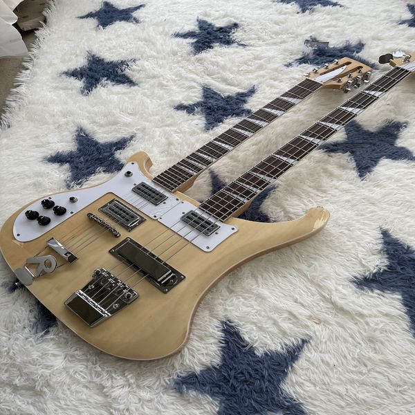 

double head 360 twelve string guitar four string bass rose wood fingerboard high-end pickup rock metal professional