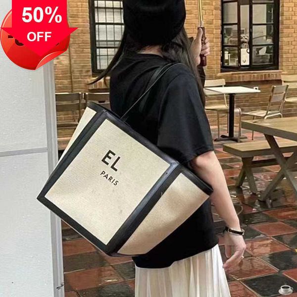 

designer bag summer canvas tote large letter single shoulder underarm 2023 new women's leather leisure triumphal arch factory direct sa