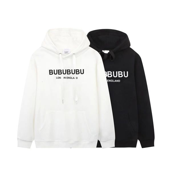 

mens designer hoodie couple high version hoodies casual versatile hoodys loose monogram print oversized long-sleeved bur pullover hoody, Black