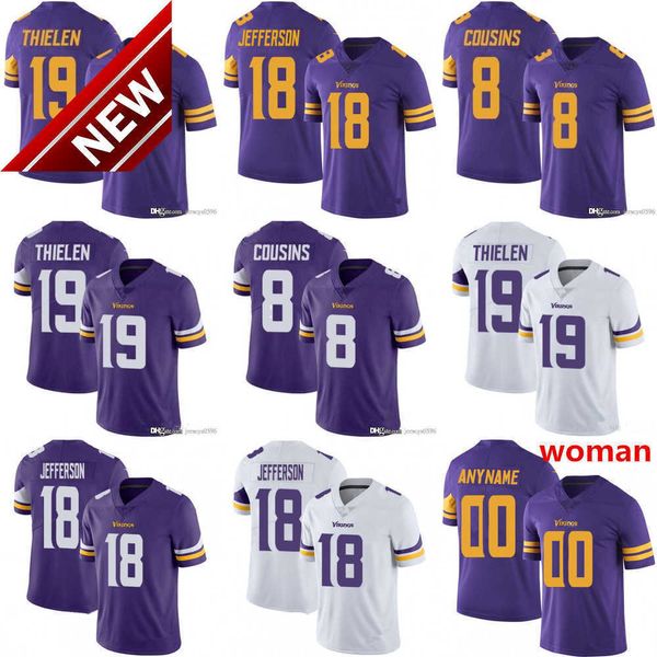 

custom minnesota''vikings''men 4 dalvin cook 19 adam thielen 18 justin jefferson 7 patrick peterson za'darius smith, Black;red