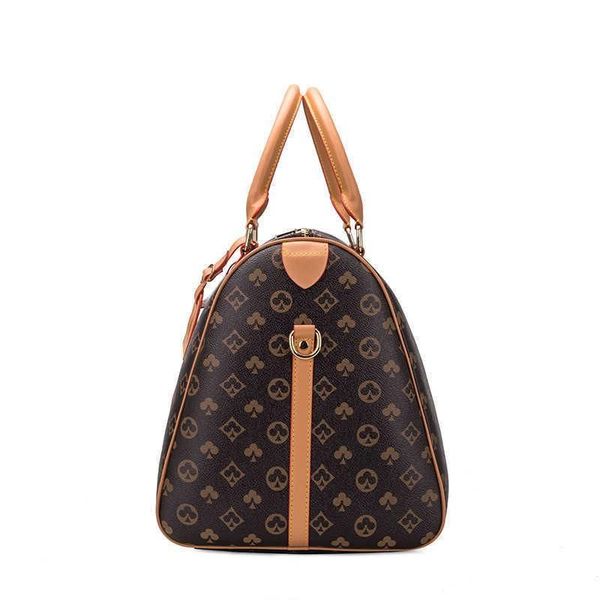

2022 men sport duffel bags outdoor packs handbags luxurys designers fashion luggage bag women leather travel handbag man tote with lock 55cm