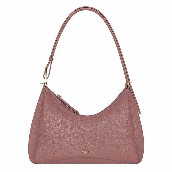 

polene designer bag umi underarm shoulder bag full-grain textured leather designer women crossbody pvd plated stainless steel buckle handbag