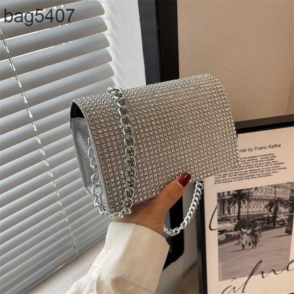 

2023 new drill bag 80% discount wholesale and retail water female summer net red shiny small square temperament fashion chain one shoulder c