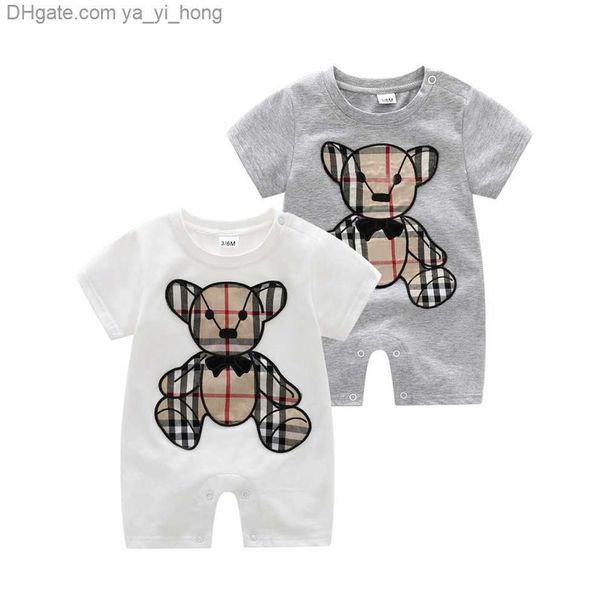 

2022 new baby kids summer cute cotton cartoon romper 0-2t yayihong, Blue