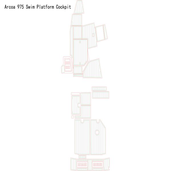 

arcoa 975 swim platform cockpit boat eva faux teak deck floor pad