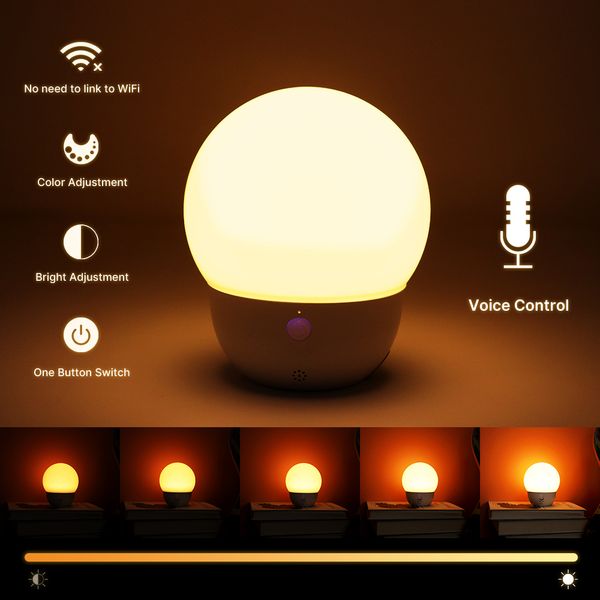 

led gadget smart voice control night light no need app and wifi voice lamp hey coco