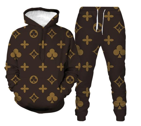 

autumn /winter new brand tracksuits mens and womens printed hoodie suits fashion street jogging sports suit fitness sportswear hooded sweats, Gray