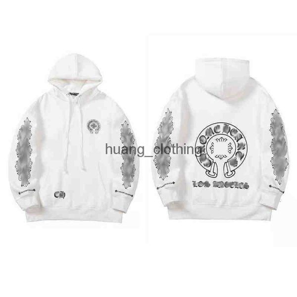 

classic luxury mens hoodie designer fashion zipper brand ch sweatshirts horseshoe sanskrit cross print pullover hooded sweater coat7v2w6 37m, Black