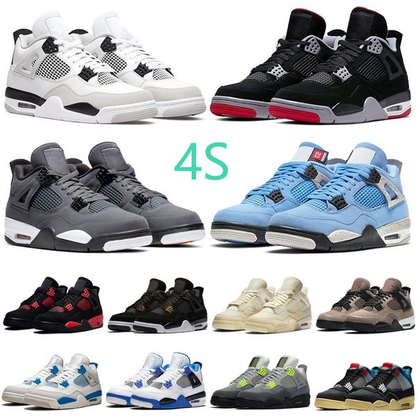 

4 basketball shoes for men women 4s black cat bred cool grey infrared red thunder royalty mens sports sneakers 36-47