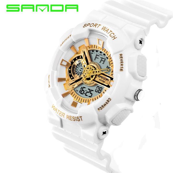 

2018 rushed mens led digital-watch new brand sanda watches g style watch waterproof sport military shock for men relojes hombre273y, Slivery;brown