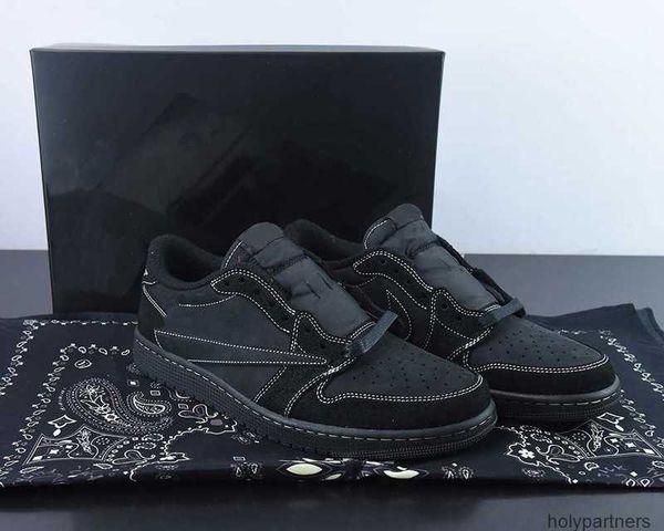 

black phantom x travis scotts basketball shoes 1s jumpman 1 low og release outdoor sneaker leisure sports shoe with