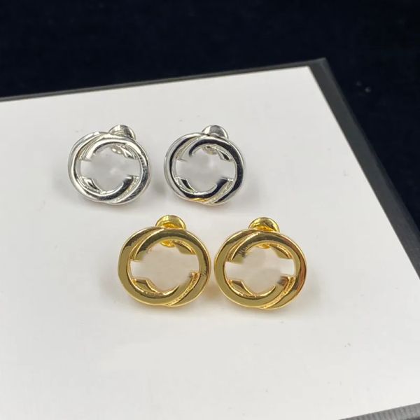 

designer earrings stud for women gold 925 sliver earring fashion jewelry hoop earrings luxury boucles doreilles gift g ear earring 2212173d, Golden;silver