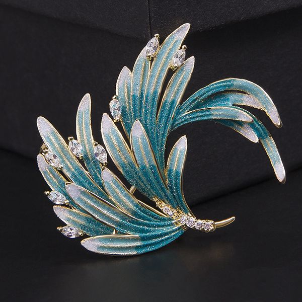 

vintage chinese style phoenix brooch for women luxury phoenix tail corsage pin suit cheongsam clothing accessories gift, Gray