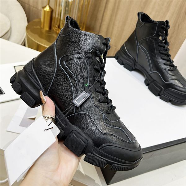 

fashion design boots ggity women high heel knight martin leather wool winter warm wedding party casual flat shoes 05-01, Black