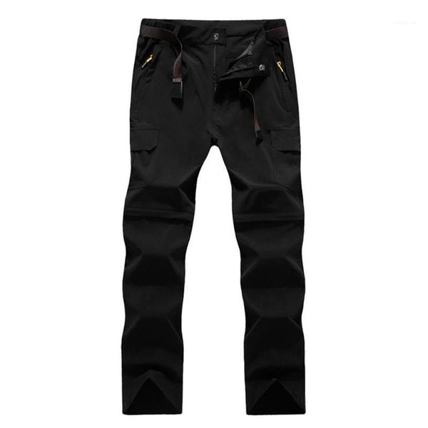 

quick dry water resistant adjustable detachable trousers zip off walking hiking pants climbing summer outdoor convertible1305c, Black;green
