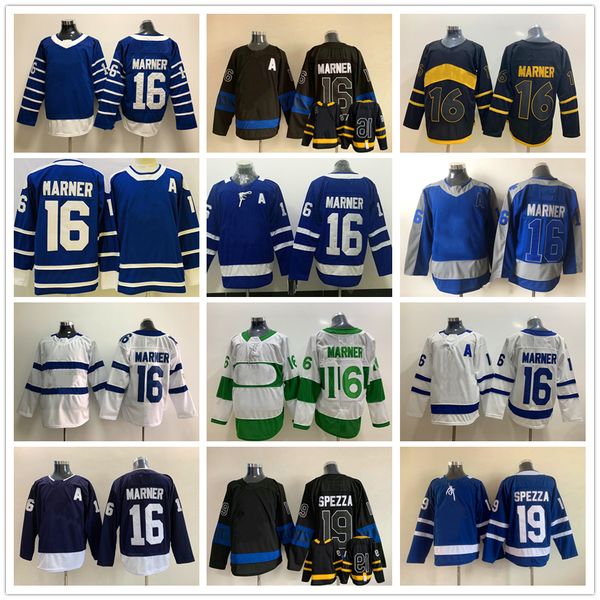 

movie college ice hockey wears jerseys stitched 16mitchellmarner 19jasonspezza 17wendelclark reverse retro men blank jersey, Black
