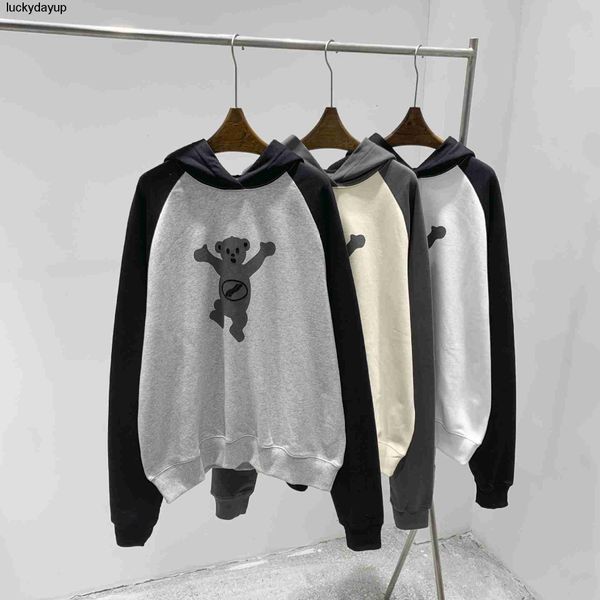 

men's hoodies sweatshirts we11done designer bears plush sweater winter fashion brand loose hoodie, Black