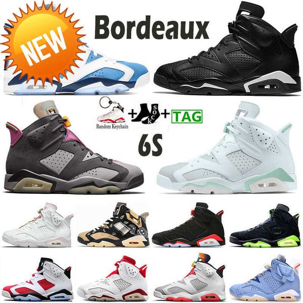 

new tn athletic shoes jumpman vi 6 6s men basketball shoes mint foam electric green midnight navy university blue bordeaux hare unc, Black