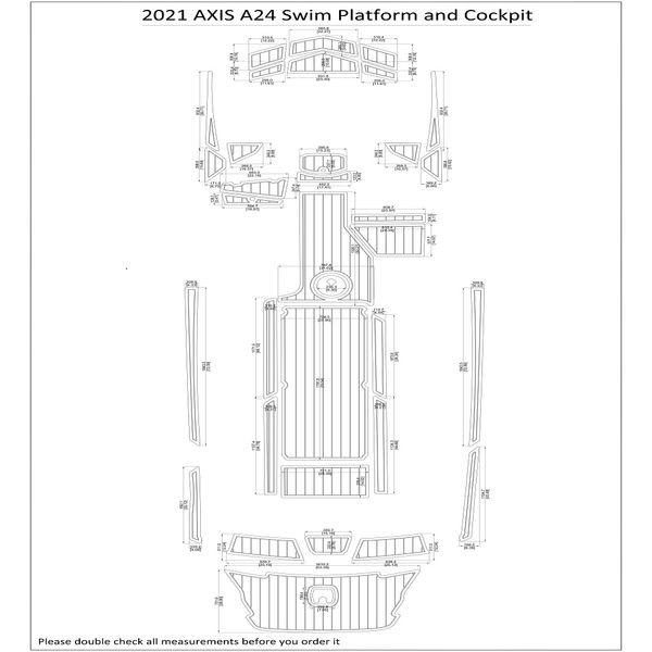 

2021 axis a24 swim platform cockpit boat eva faux foam teak deck floor pad