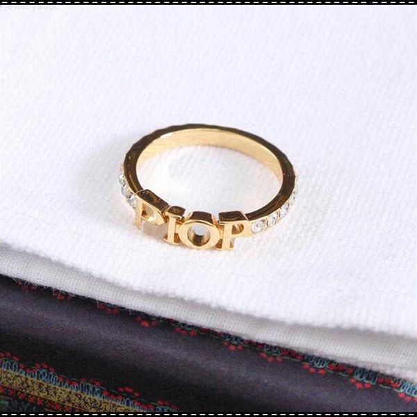 

fashion brand designer gold letter band rings bague for lady women party wedding lovers gift engagement jewelry with box30842321312, Silver