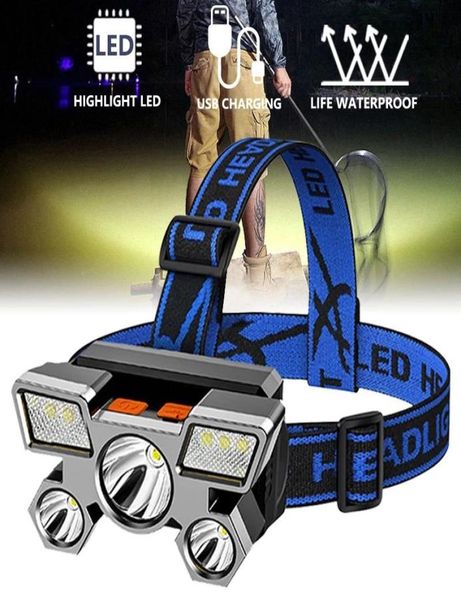 

led mine lamp flash light fivehead headlamps strong light super bright rechargeable fishing lights longrange r headmounted3995014