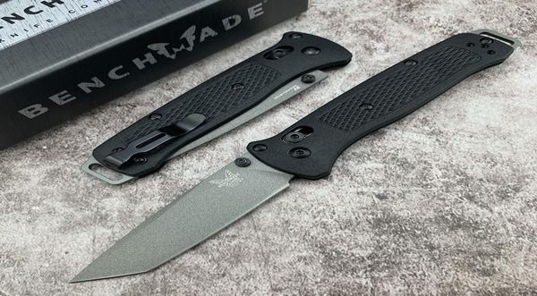 

benchmade 537gy bailout axis folding knife 338quot cpm3v gray cerakote plain tanto blade black grivory handles4660764