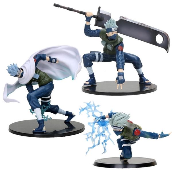 

3styles 13-15cm naruto kakashi thunder action figure anime figure pvc toys figure model new year gifts y200421288c