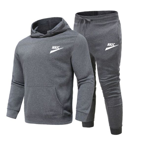 

men's hoodies hip hop tracksuits sweatshirt sweatpants suit autumn winter warm sportswear women's sets men hoodie pullover tracksu, Gray
